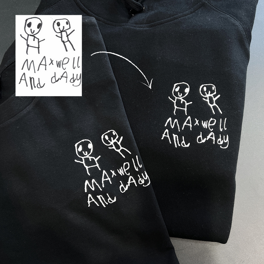 Line Drawing Embroidered Adult Unisex Hoodie
